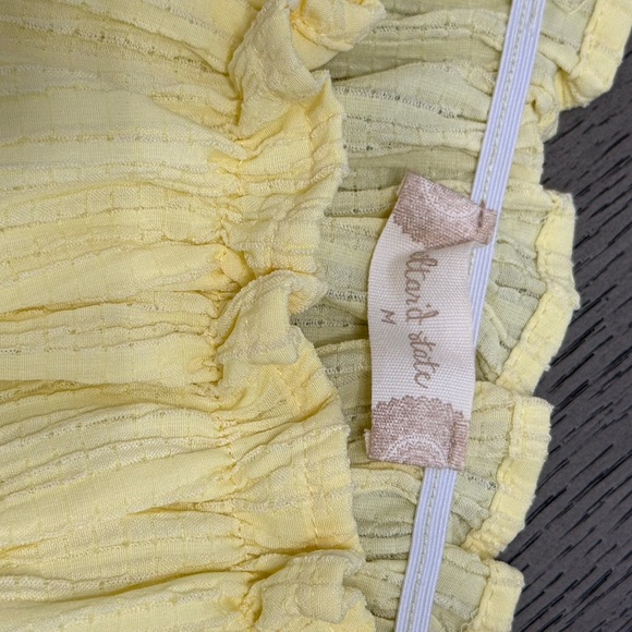 Yellow Off-Shoulder Ruffle Top - Picture 3 of 4